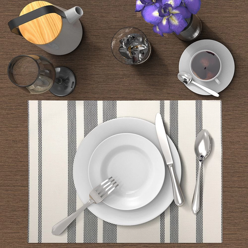 Food Network™ Farmstead Stripe Woven Placemat 4-pk. 4 Food Network™ Farmstead Stripe Woven Placemat 4-pk. - Image 2